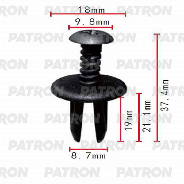 P37-0315 PATRON Клипса пластмассовая