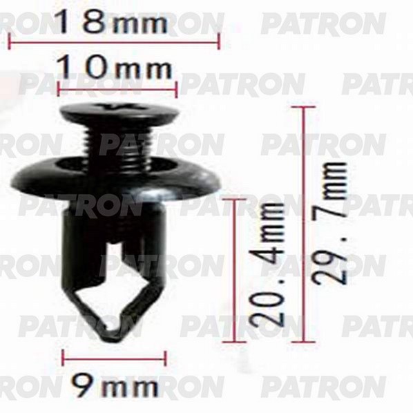 P37-1083 PATRON Клипса пластмассовая