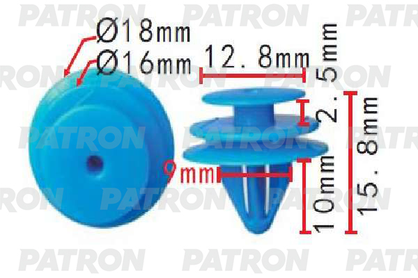 P37-1463 PATRON Клипса пластмассовая