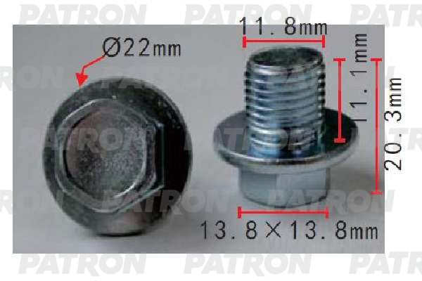 P37-1561 PATRON Пробка масляного поддона