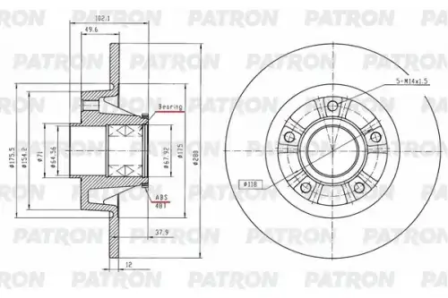 Диск тормозной зад. opel vivaro / renault trafic ii / nissan primastar 1.8-2.4 01-