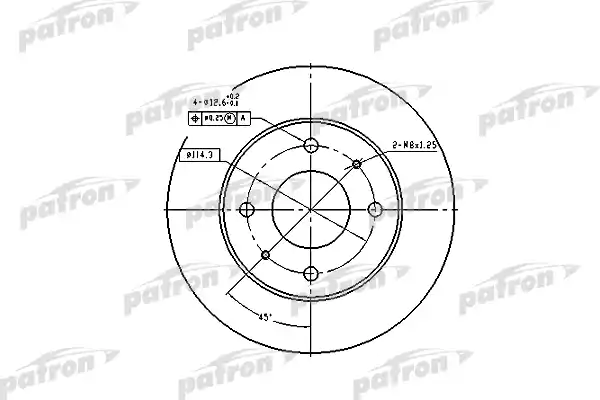 PBD1443 PATRON Диск тормозной