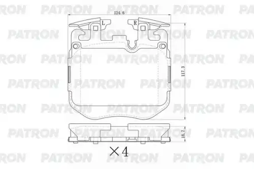 PBP291 PATRON Колодки тормозные дисковые пер. BMW 3/4/5/6/7/X5/X6/X7-series (M-Performance) 17-