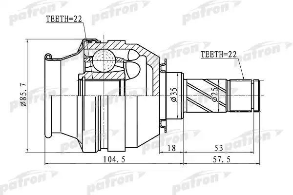 PCV1058 PATRON ШРУС