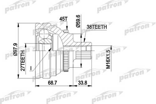 PCV1174 PATRON ШРУС наружн к-кт