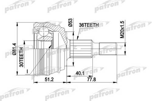 PCV1241 PATRON ШРУС наружн к-кт