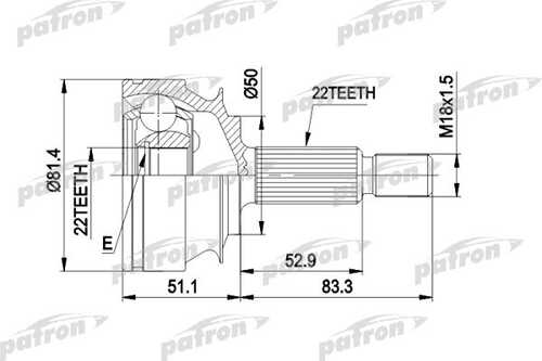 PCV1273 PATRON ШРУС наружн к-кт