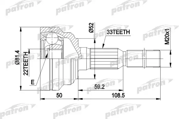 PCV1287 PATRON ШРУС