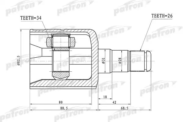 PCV1305 PATRON ШРУС