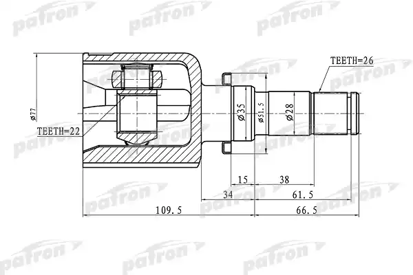 PCV1363 PATRON ШРУС