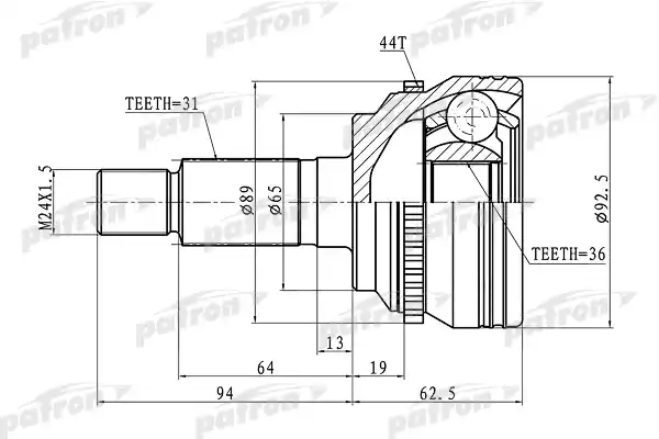 PCV1366 PATRON ШРУС