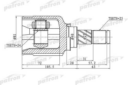 PCV1411 PATRON ШРУС внутренний левый