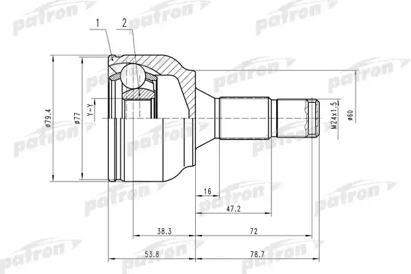 PCV1456 PATRON ШРУС