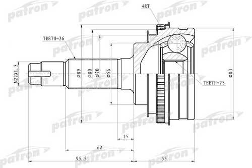 PCV4006 PATRON ШРУС наружный с кольцом