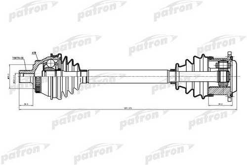 Полуось левая PATRON PDS0025