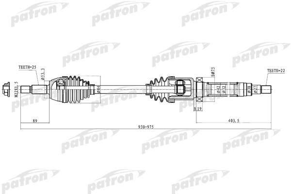 Полуось PATRON PDS0222