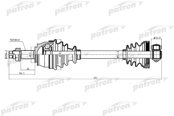 Полуось PATRON PDS0235