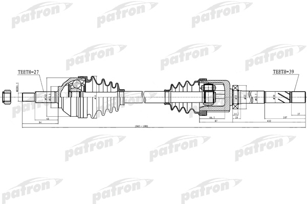 Полуось PATRON PDS0258