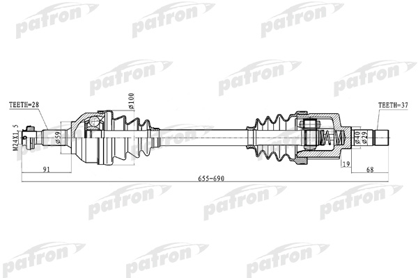 Полуось PATRON PDS0277