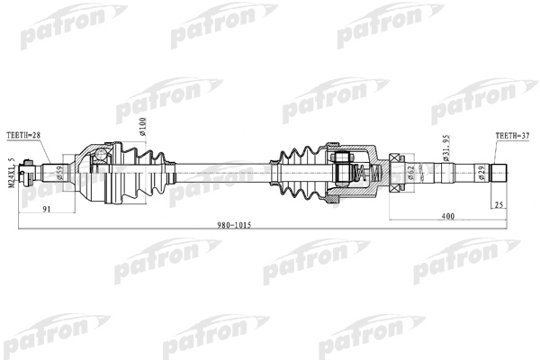 Полуось PATRON PDS0278