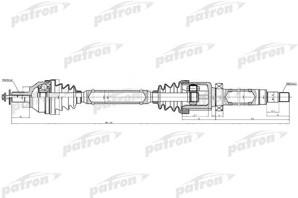 PDS0381 PATRON Полуось