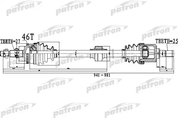 Полуось PATRON PDS0494