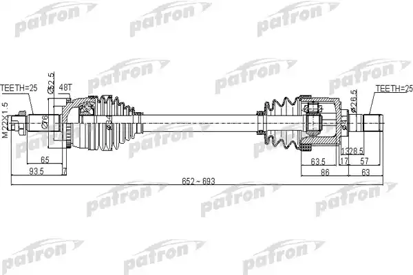 PDS0504 PATRON Полуось