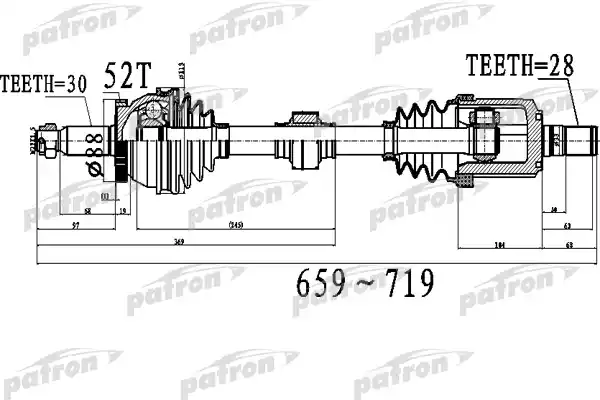 PDS0523 PATRON Полуось