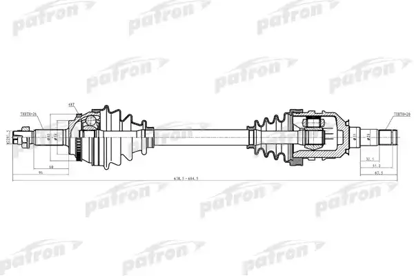 PDS6235 PATRON Полуось