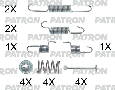 PSRK0102 PATRON Комплект монтажный тормозных колодок