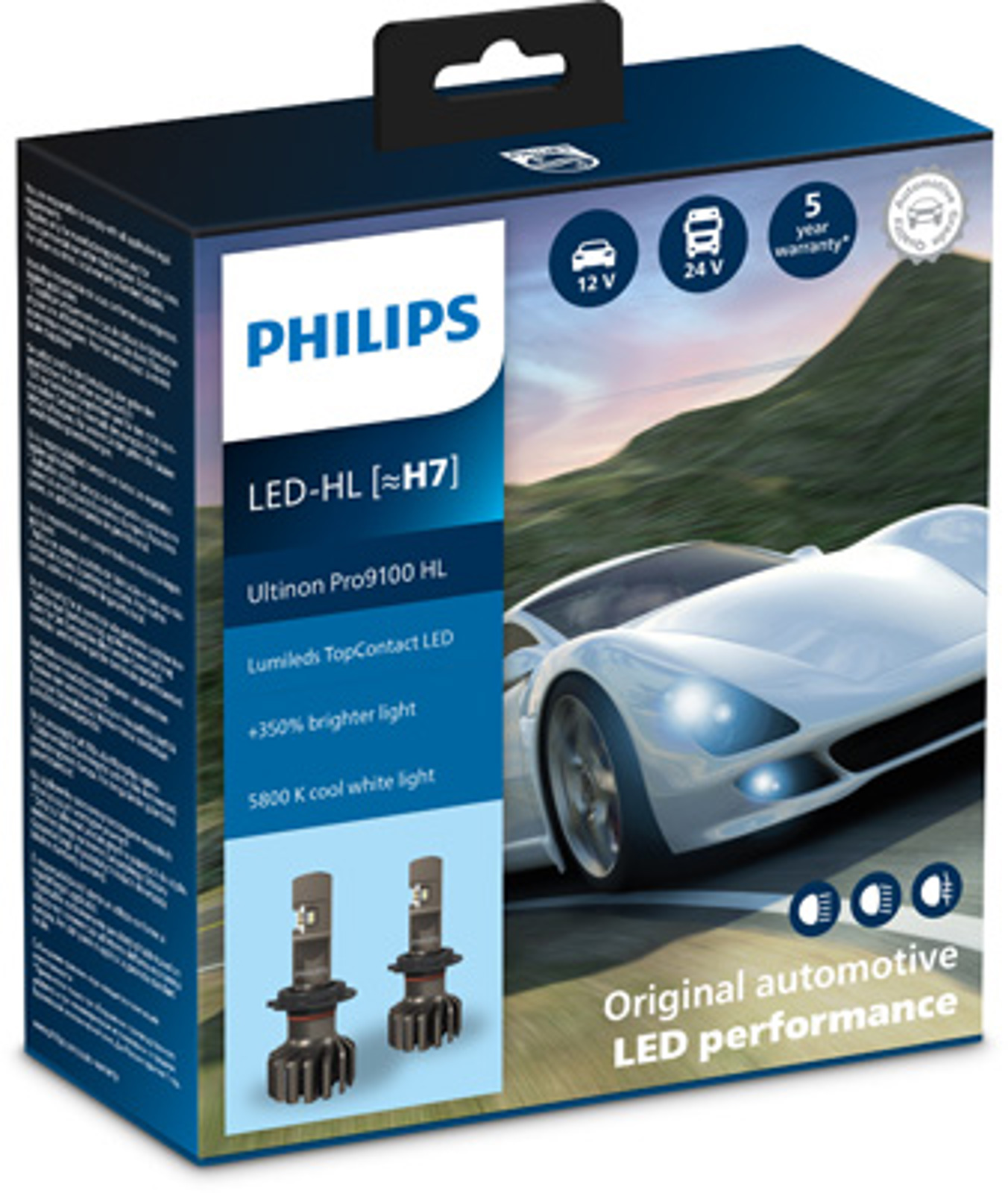 Комплект ламп светодиодных h7 led ultinon pro9100 hl PHILIPS 11972U91X2