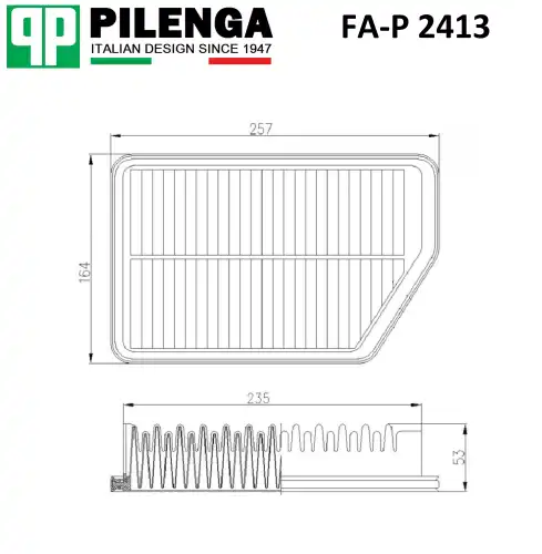 FA-P 2413 PILENGA FAP2413_фильтр воздушный!\ KIA Sportage, Hyundai ix35 2.0/CRDi 10>