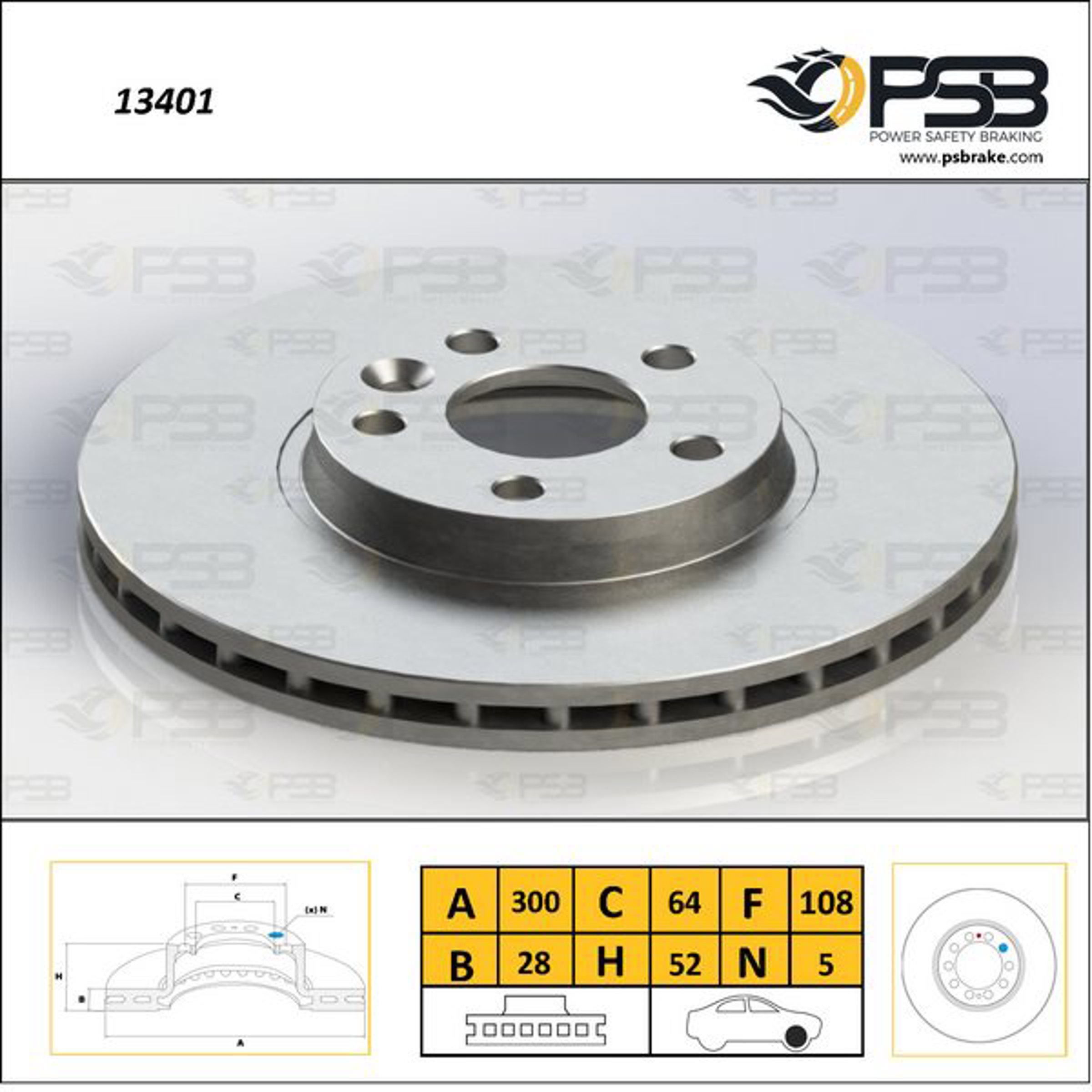 13401 PSB Диск тормозной