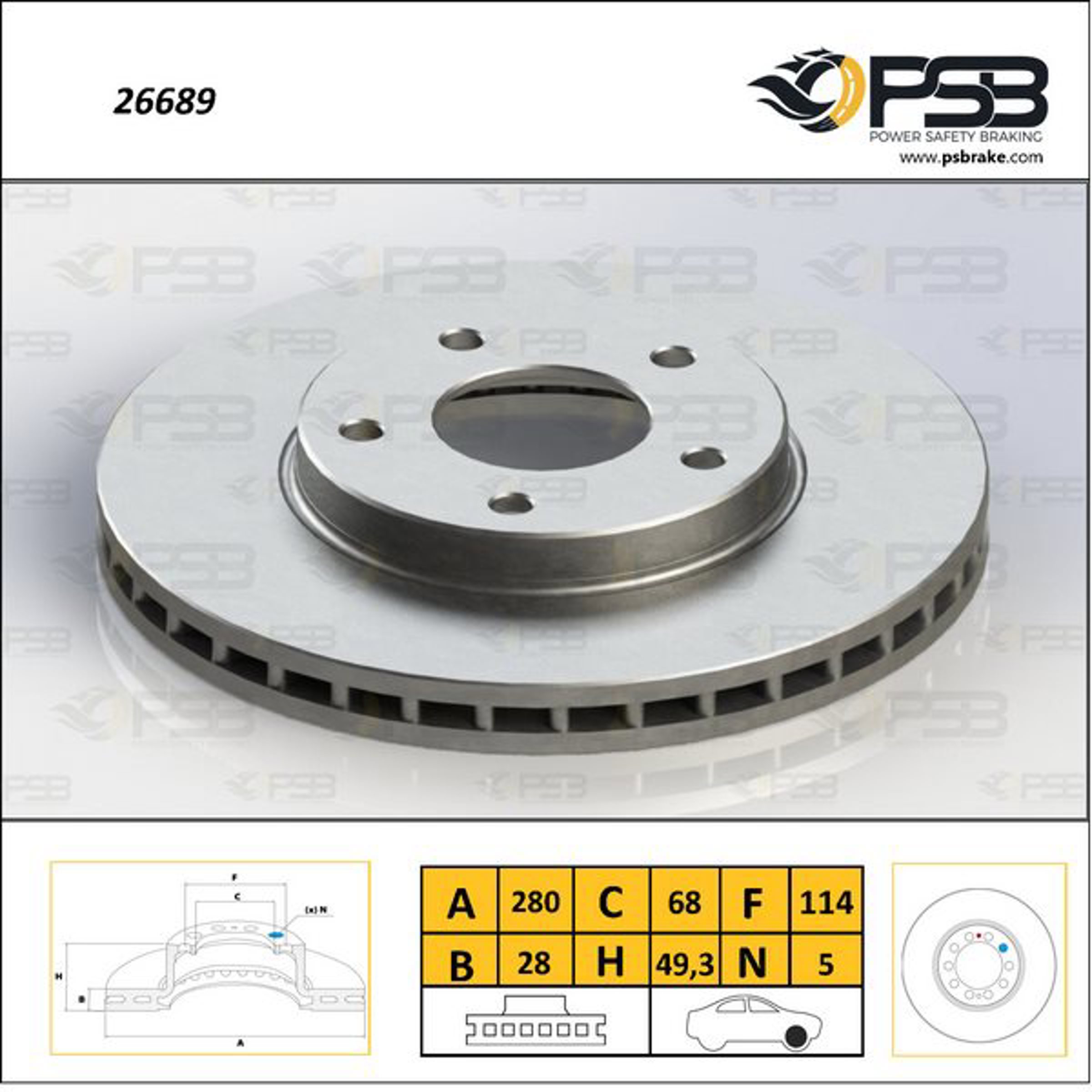 26689 PSB Диск тормозной