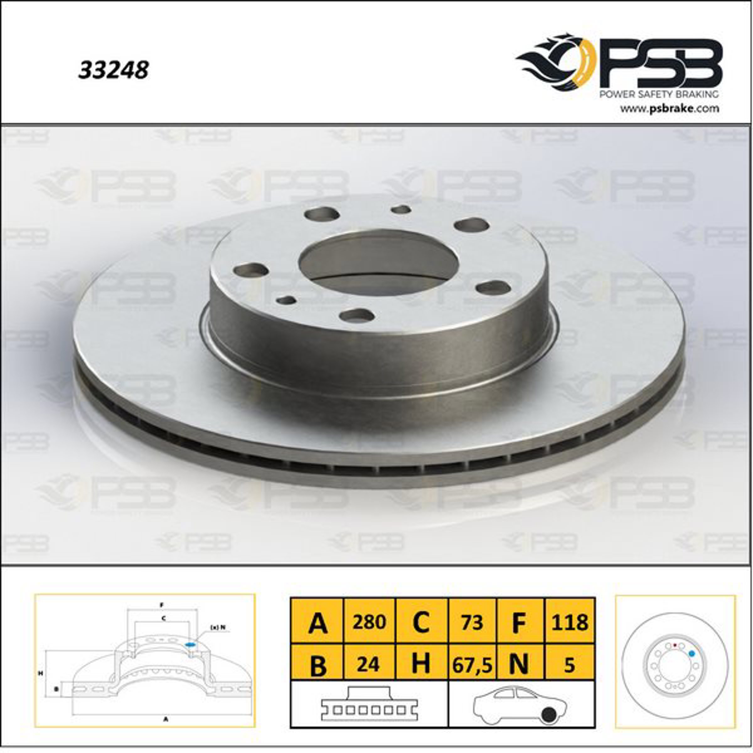 33248 PSB Диск тормозной