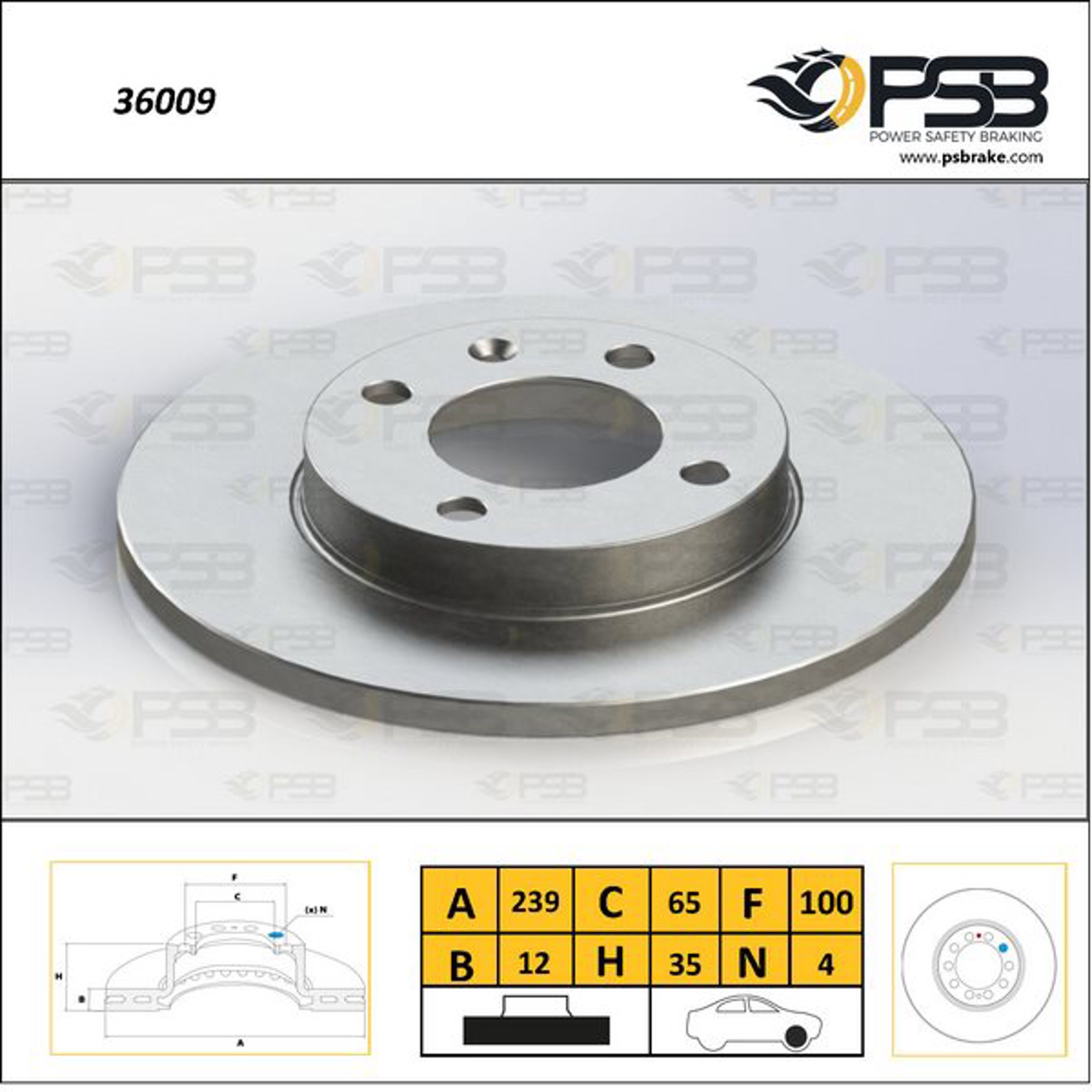 36009 PSB Диск тормозной