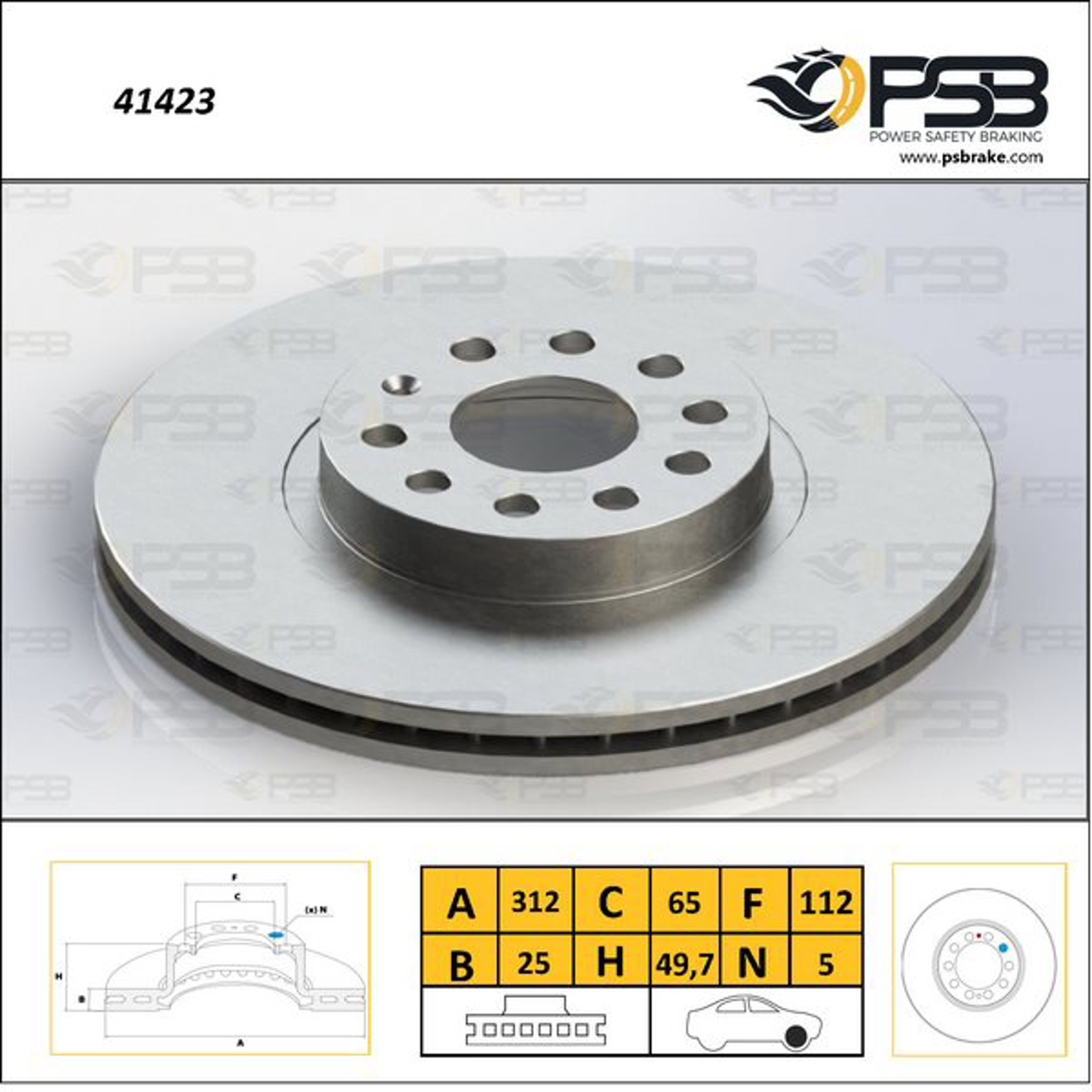 41423 PSB Диск тормозной