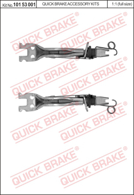 Комплект регулятора барабанного тормозного механизма QUICK BRAKE 10153001