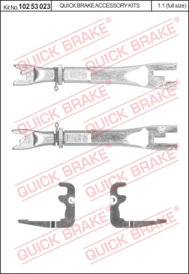 Комплект регулятора барабанного тормозного механизма QUICK BRAKE 10253023