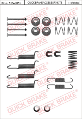 105-0016 QUICK BRAKE Комплектующие, стояночная тормозная система