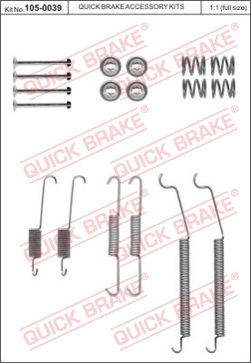 Комплектующие тормозной колодки QUICK BRAKE 105-0039