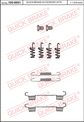 Комплектующие, стояночная тормозная система QUICK BRAKE 105-0051