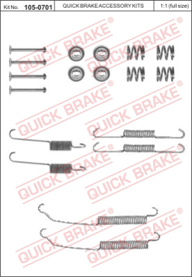 105-0701 QUICK BRAKE Комплектующие, тормозная колодка