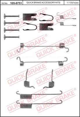 105-0751 QUICK BRAKE Комплектующие, тормозная колодка