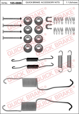 105-0886 QUICK BRAKE Комплектующие, тормозная колодка