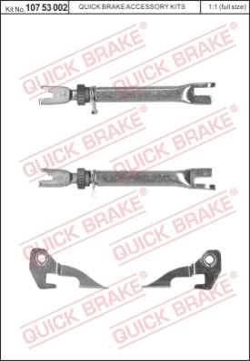 Комплект регулятора барабанного тормозного механизма QUICK BRAKE 10753002