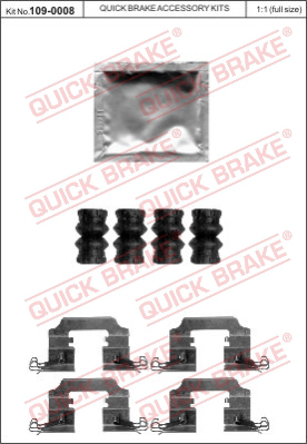 109-0008 QUICK BRAKE Комплект монтажный тормозных колодок