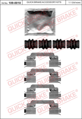 Комплектующие, колодки дискового тормоза QUICK BRAKE 109-0010