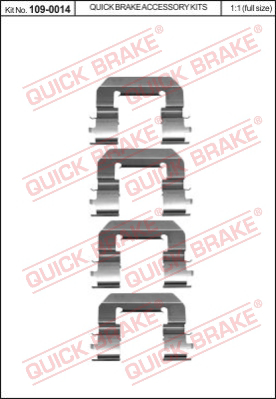 Комплект монтажный тормозных колодок QUICK BRAKE 109-0014