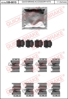 Комплектующие, колодки дискового тормоза QUICK BRAKE 109-0015